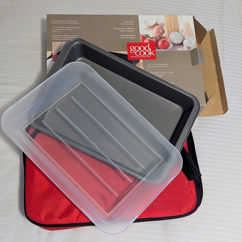 GoodCook Premium Bakeware Set Non-Stick Covered Pan With Insulated Carry Bag